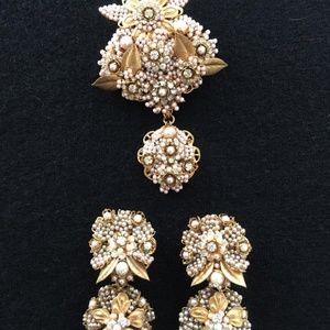 Stanley Hagler Vintage pin with matching earrings